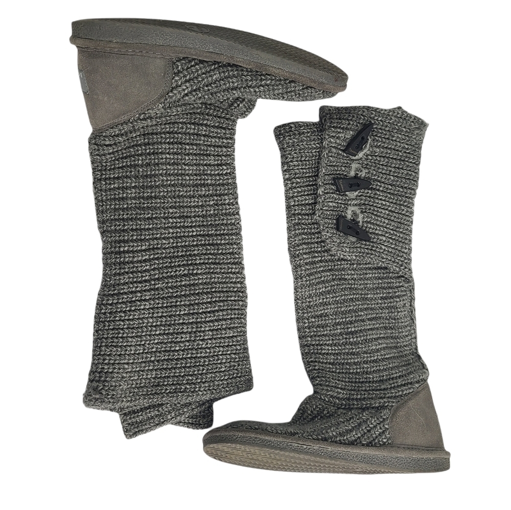 Bearpaw Gray Knit Tall Boots US 6
